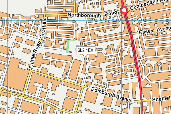 SL2 1EX map - OS VectorMap District (Ordnance Survey)