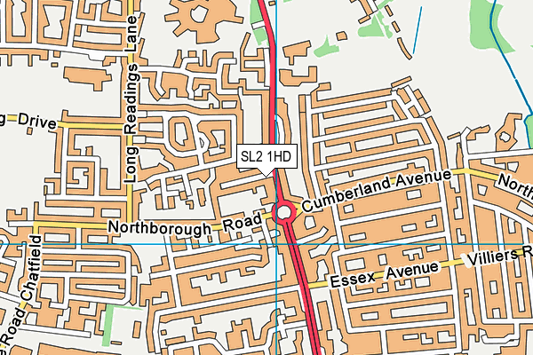 SL2 1HD map - OS VectorMap District (Ordnance Survey)