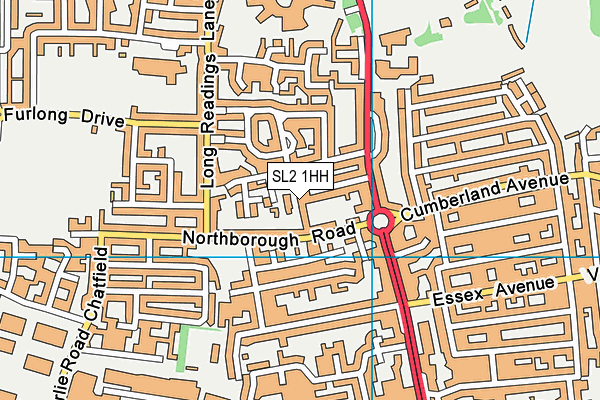 SL2 1HH map - OS VectorMap District (Ordnance Survey)