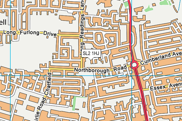 SL2 1HJ map - OS VectorMap District (Ordnance Survey)