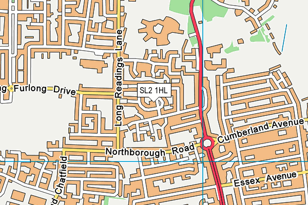 SL2 1HL map - OS VectorMap District (Ordnance Survey)