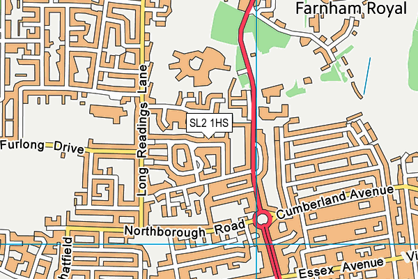 SL2 1HS map - OS VectorMap District (Ordnance Survey)