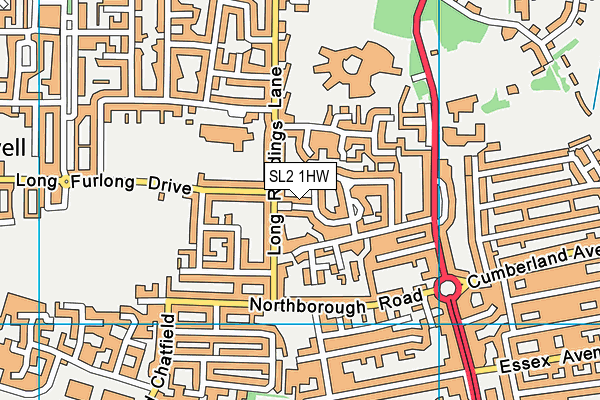 SL2 1HW map - OS VectorMap District (Ordnance Survey)