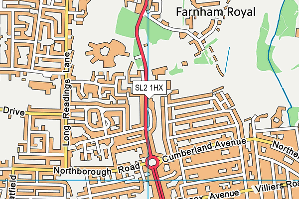 SL2 1HX map - OS VectorMap District (Ordnance Survey)
