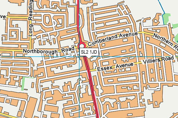 SL2 1JD map - OS VectorMap District (Ordnance Survey)