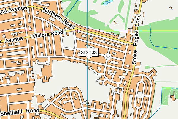 SL2 1JS map - OS VectorMap District (Ordnance Survey)