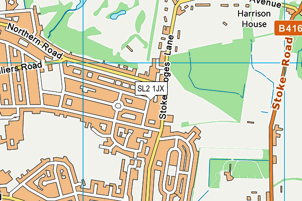 SL2 1JX map - OS VectorMap District (Ordnance Survey)