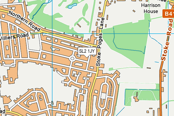 SL2 1JY map - OS VectorMap District (Ordnance Survey)