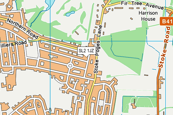 SL2 1JZ map - OS VectorMap District (Ordnance Survey)