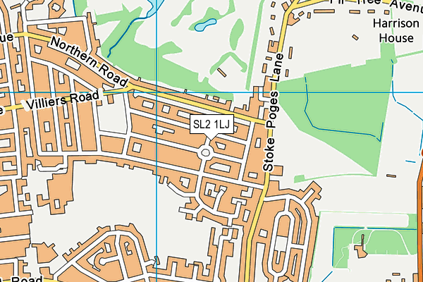 SL2 1LJ map - OS VectorMap District (Ordnance Survey)