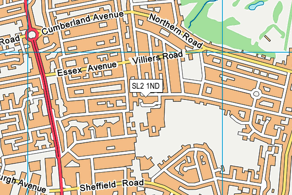 SL2 1ND map - OS VectorMap District (Ordnance Survey)