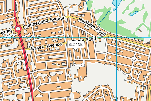 SL2 1NE map - OS VectorMap District (Ordnance Survey)