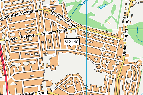 SL2 1NS map - OS VectorMap District (Ordnance Survey)