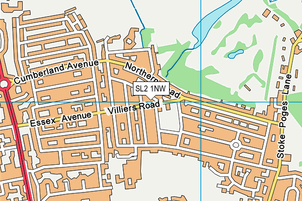 SL2 1NW map - OS VectorMap District (Ordnance Survey)