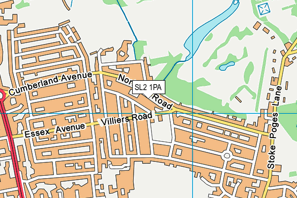 SL2 1PA map - OS VectorMap District (Ordnance Survey)