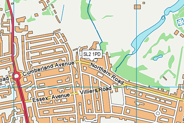 SL2 1PD map - OS VectorMap District (Ordnance Survey)