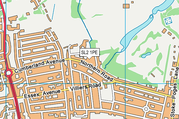SL2 1PE map - OS VectorMap District (Ordnance Survey)