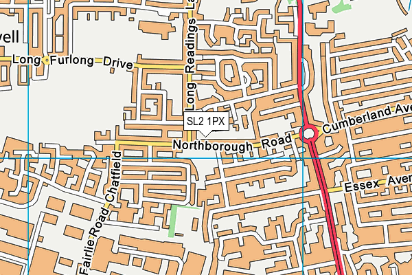 SL2 1PX map - OS VectorMap District (Ordnance Survey)