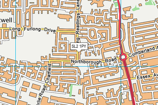 SL2 1PY map - OS VectorMap District (Ordnance Survey)
