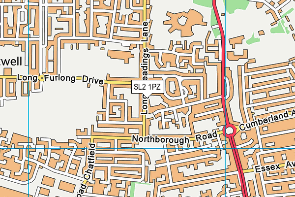 SL2 1PZ map - OS VectorMap District (Ordnance Survey)