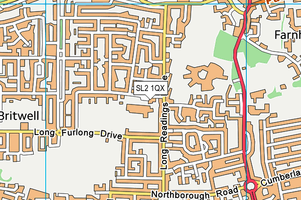 SL2 1QX map - OS VectorMap District (Ordnance Survey)