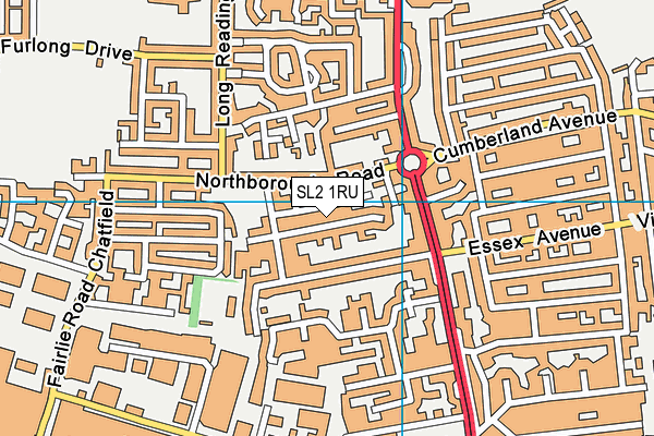 SL2 1RU map - OS VectorMap District (Ordnance Survey)