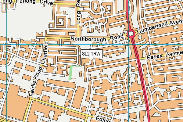 SL2 1RW map - OS VectorMap District (Ordnance Survey)
