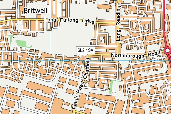 SL2 1SA map - OS VectorMap District (Ordnance Survey)