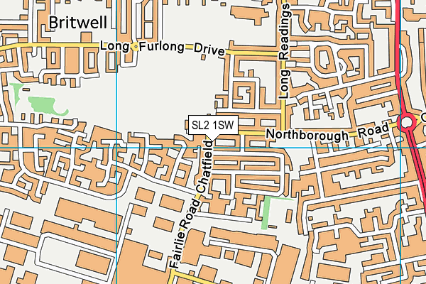 SL2 1SW map - OS VectorMap District (Ordnance Survey)