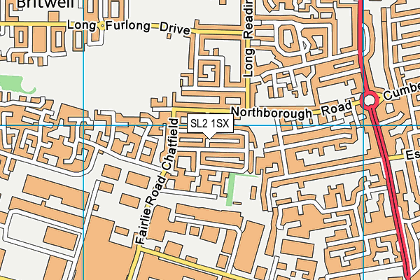 SL2 1SX map - OS VectorMap District (Ordnance Survey)