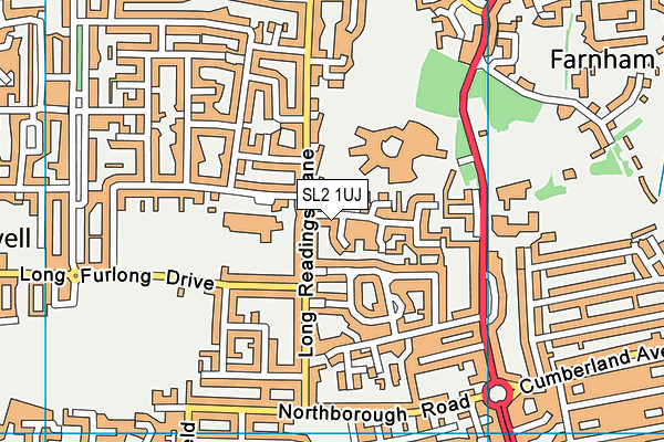 SL2 1UJ map - OS VectorMap District (Ordnance Survey)