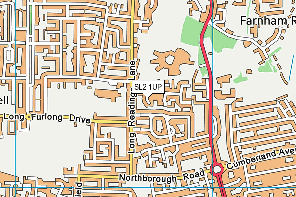 SL2 1UP map - OS VectorMap District (Ordnance Survey)