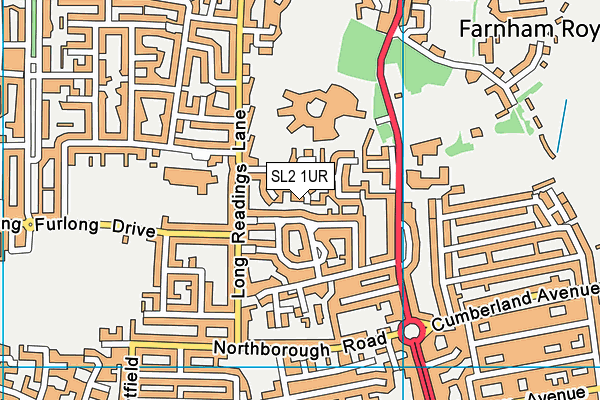 SL2 1UR map - OS VectorMap District (Ordnance Survey)