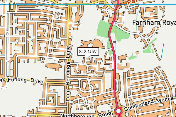 SL2 1UW map - OS VectorMap District (Ordnance Survey)