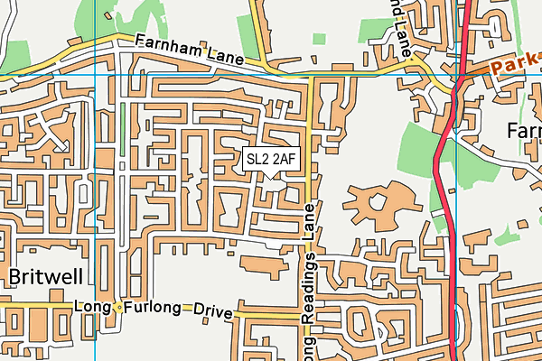 SL2 2AF map - OS VectorMap District (Ordnance Survey)