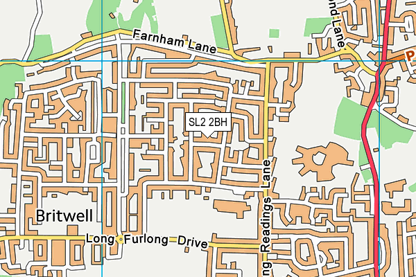SL2 2BH map - OS VectorMap District (Ordnance Survey)