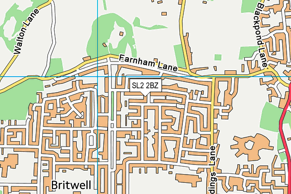SL2 2BZ map - OS VectorMap District (Ordnance Survey)