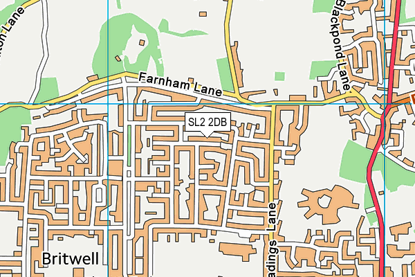 SL2 2DB map - OS VectorMap District (Ordnance Survey)