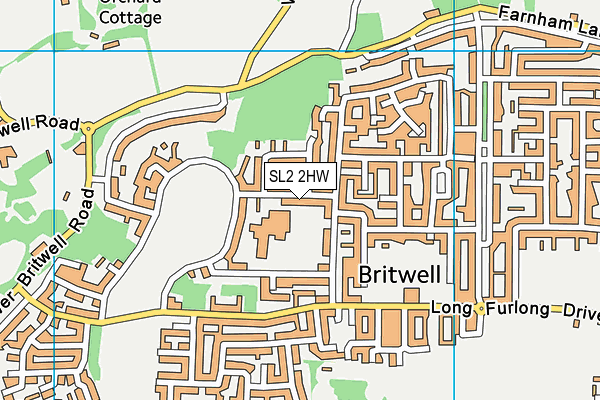 SL2 2HW map - OS VectorMap District (Ordnance Survey)