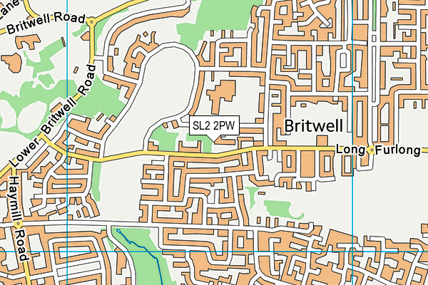 SL2 2PW map - OS VectorMap District (Ordnance Survey)