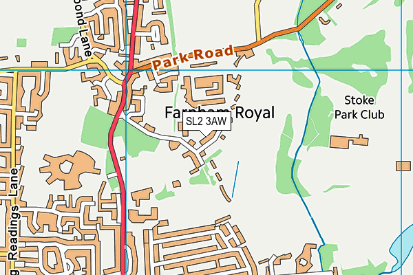 Farnham Royal Cricket Club map (SL2 3AW) - OS VectorMap District (Ordnance Survey)