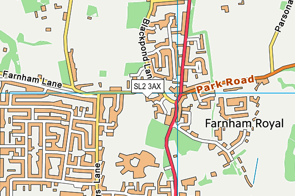 Farnham Royal Village Hall map (SL2 3AX) - OS VectorMap District (Ordnance Survey)