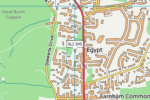 SL2 3HS map - OS VectorMap District (Ordnance Survey)