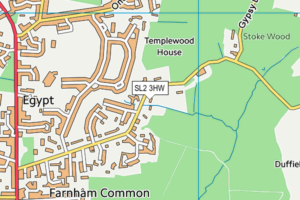 SL2 3HW map - OS VectorMap District (Ordnance Survey)
