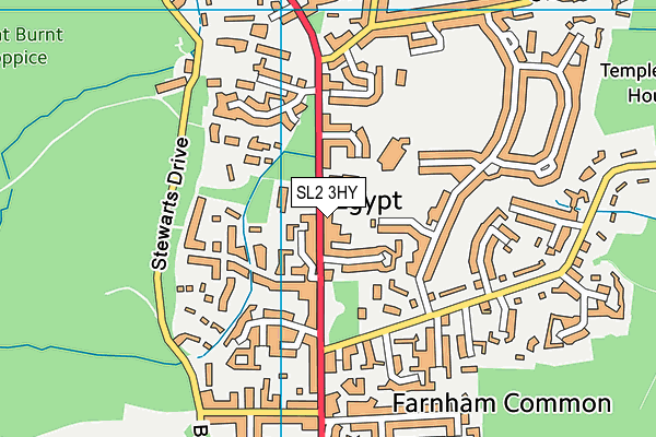 SL2 3HY map - OS VectorMap District (Ordnance Survey)