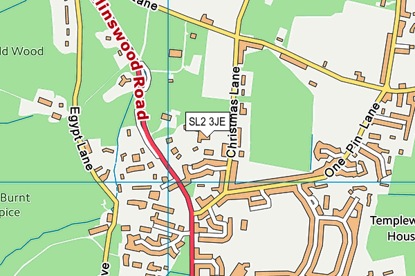 SL2 3JE map - OS VectorMap District (Ordnance Survey)