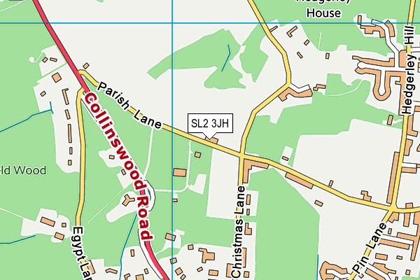 SL2 3JH map - OS VectorMap District (Ordnance Survey)