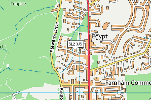 SL2 3JS map - OS VectorMap District (Ordnance Survey)