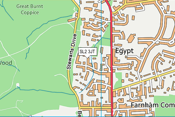 SL2 3JT map - OS VectorMap District (Ordnance Survey)