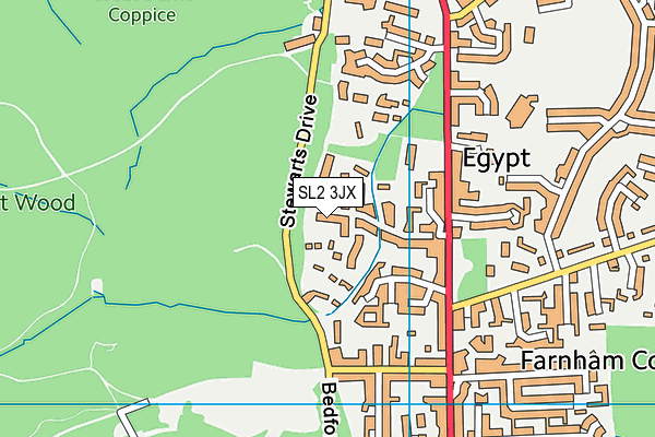 SL2 3JX map - OS VectorMap District (Ordnance Survey)